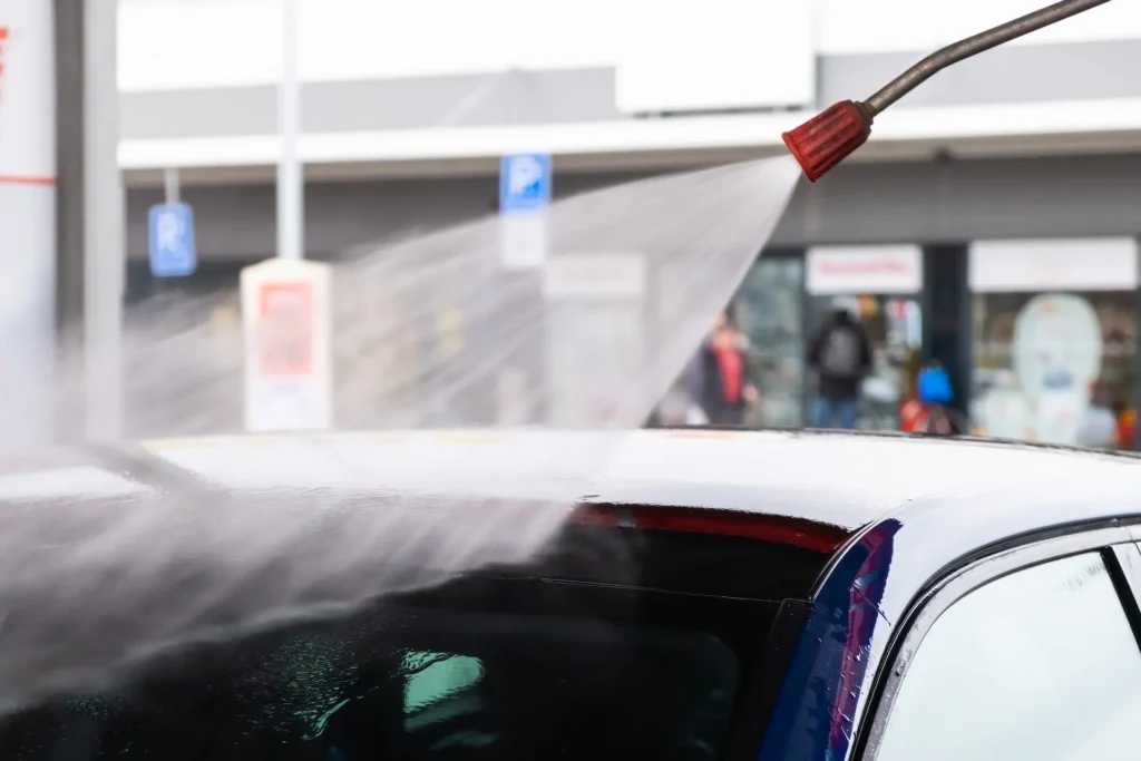 cleaning automobile with water jet at car wash ser 2025 03 08 04 29 20 utc