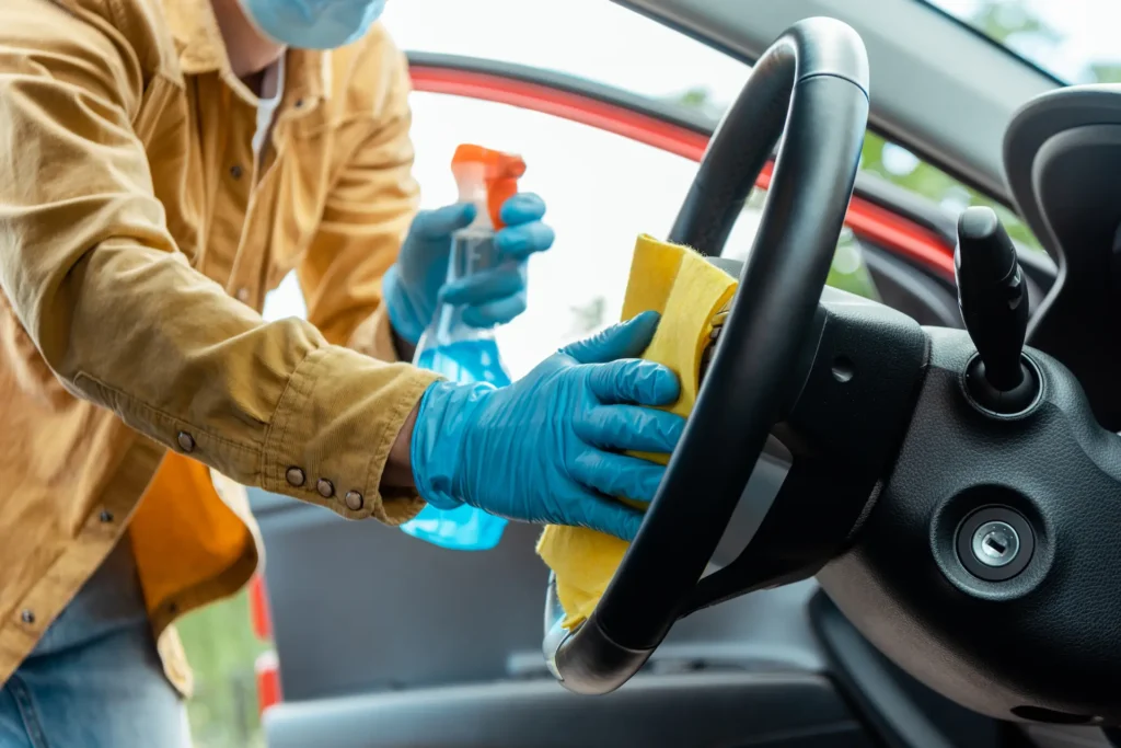 cropped view of young man in latex gloves using an 2024 11 18 12 34 03 utc